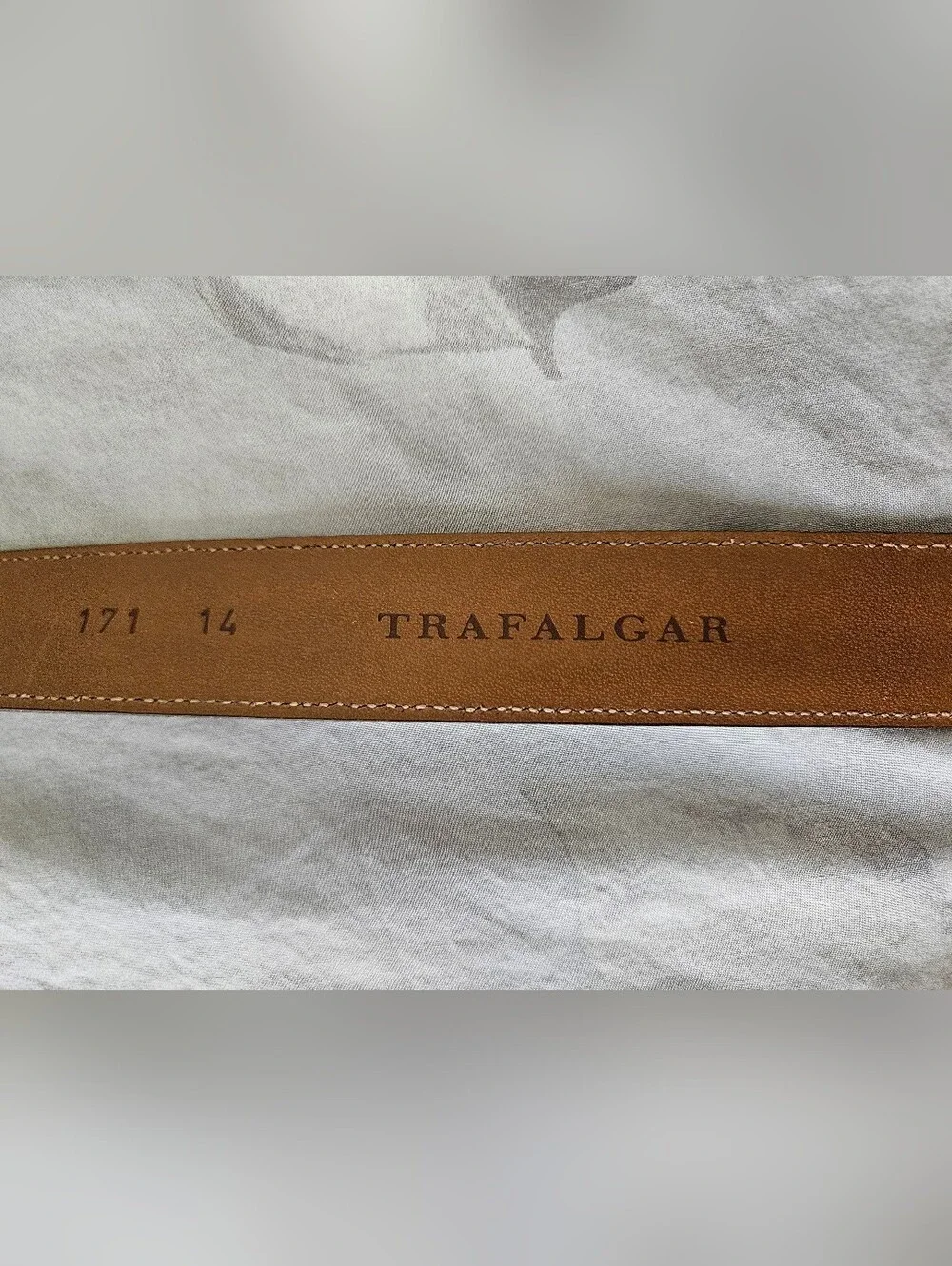 TRAFALGAR Brown Leather Dress Gold Buckle Belt | SZ 42